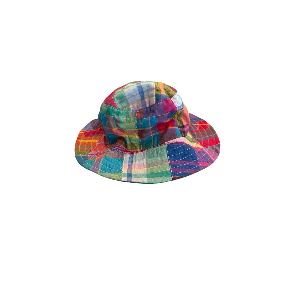 Vintage Triangle Headwear Plaid Patchwork Bucket Hat Made In The USA
